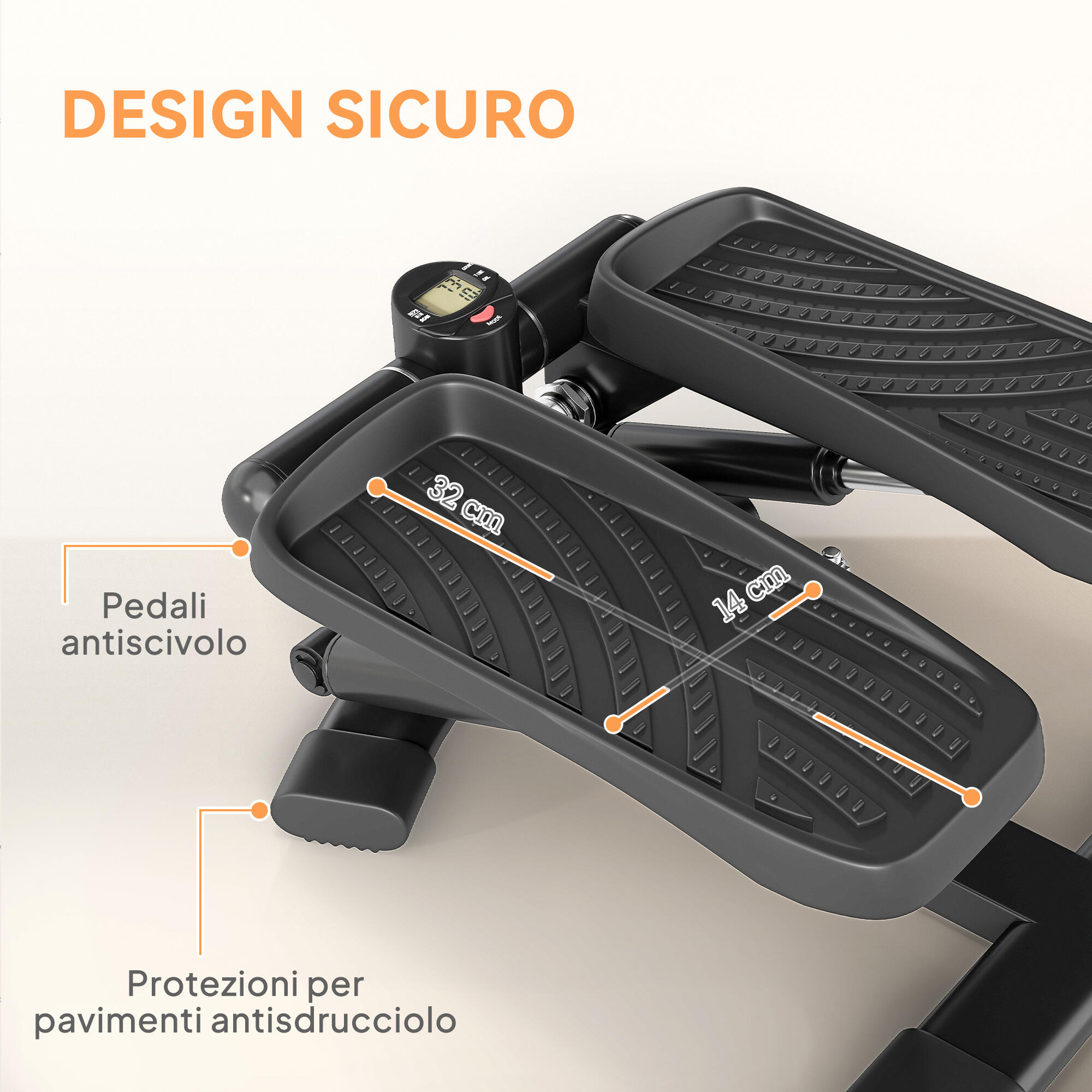 SPORTNOW Stepper Twister con Monitor LCD, Pedali Antiscivolo e Capacità 100 kg 6/8