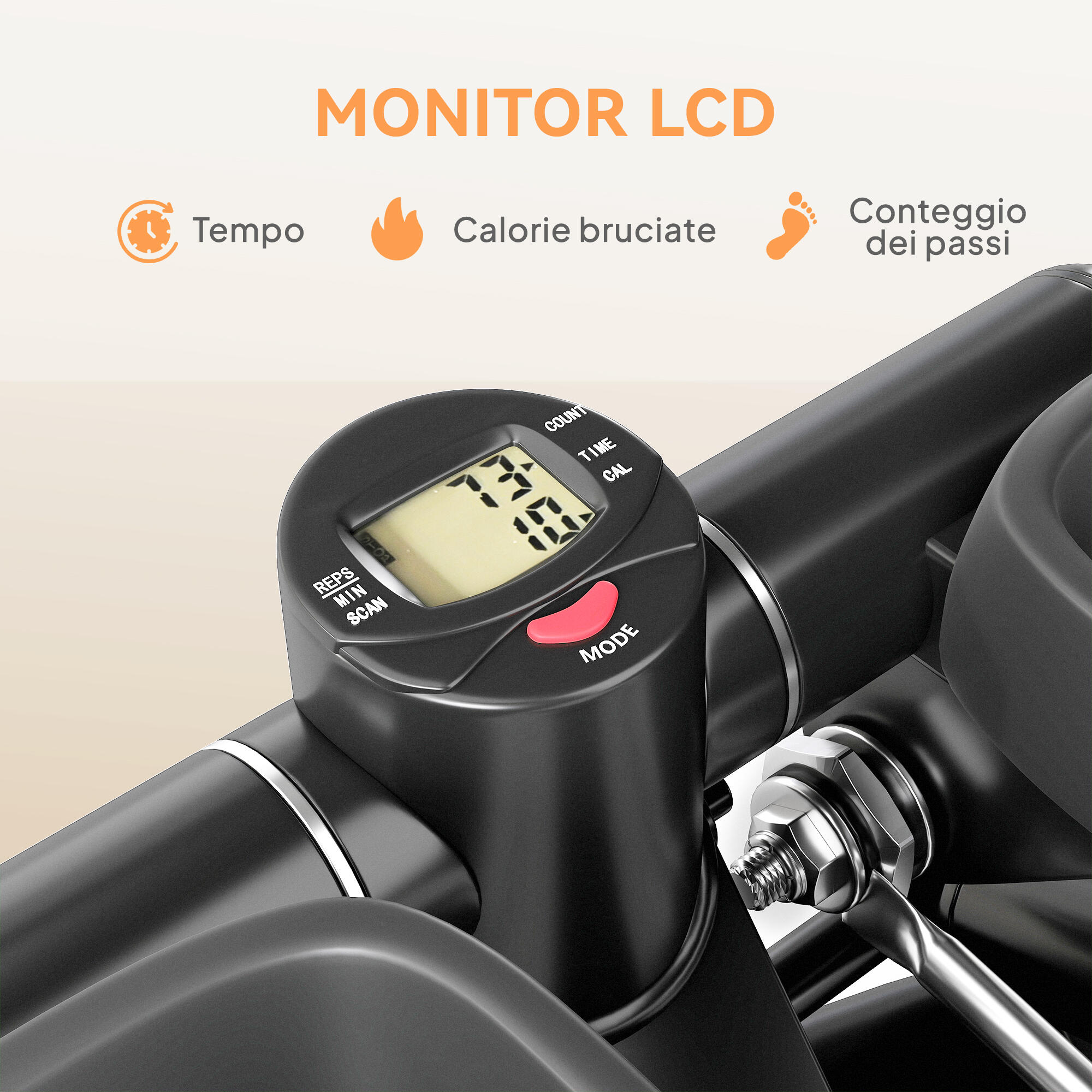 SPORTNOW Stepper Twister con Monitor LCD, Pedali Antiscivolo e Capacità 100 kg 7/8