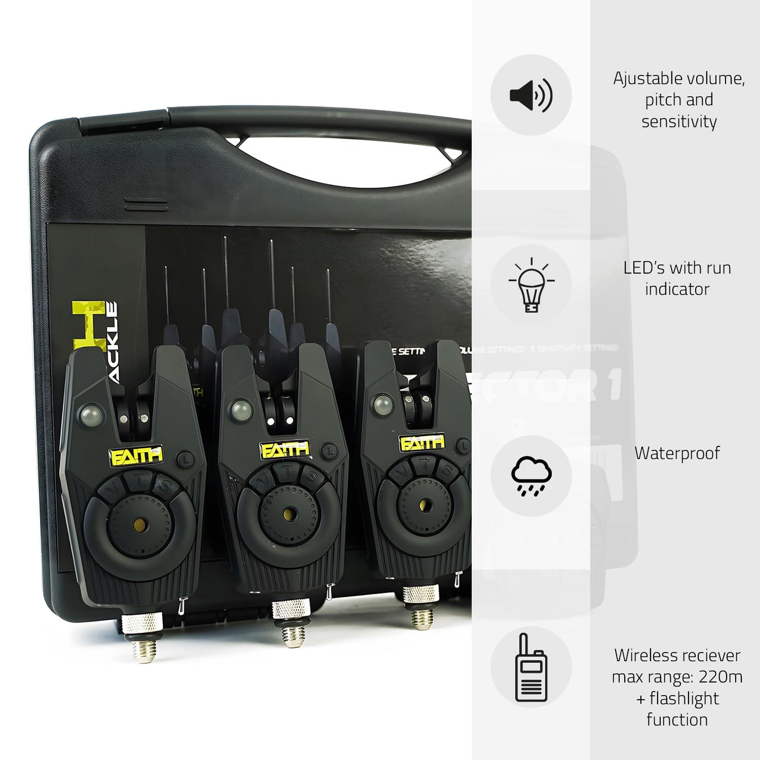 Detector set segnalatori 3+1 wireless 220m LED valigetta 6/7