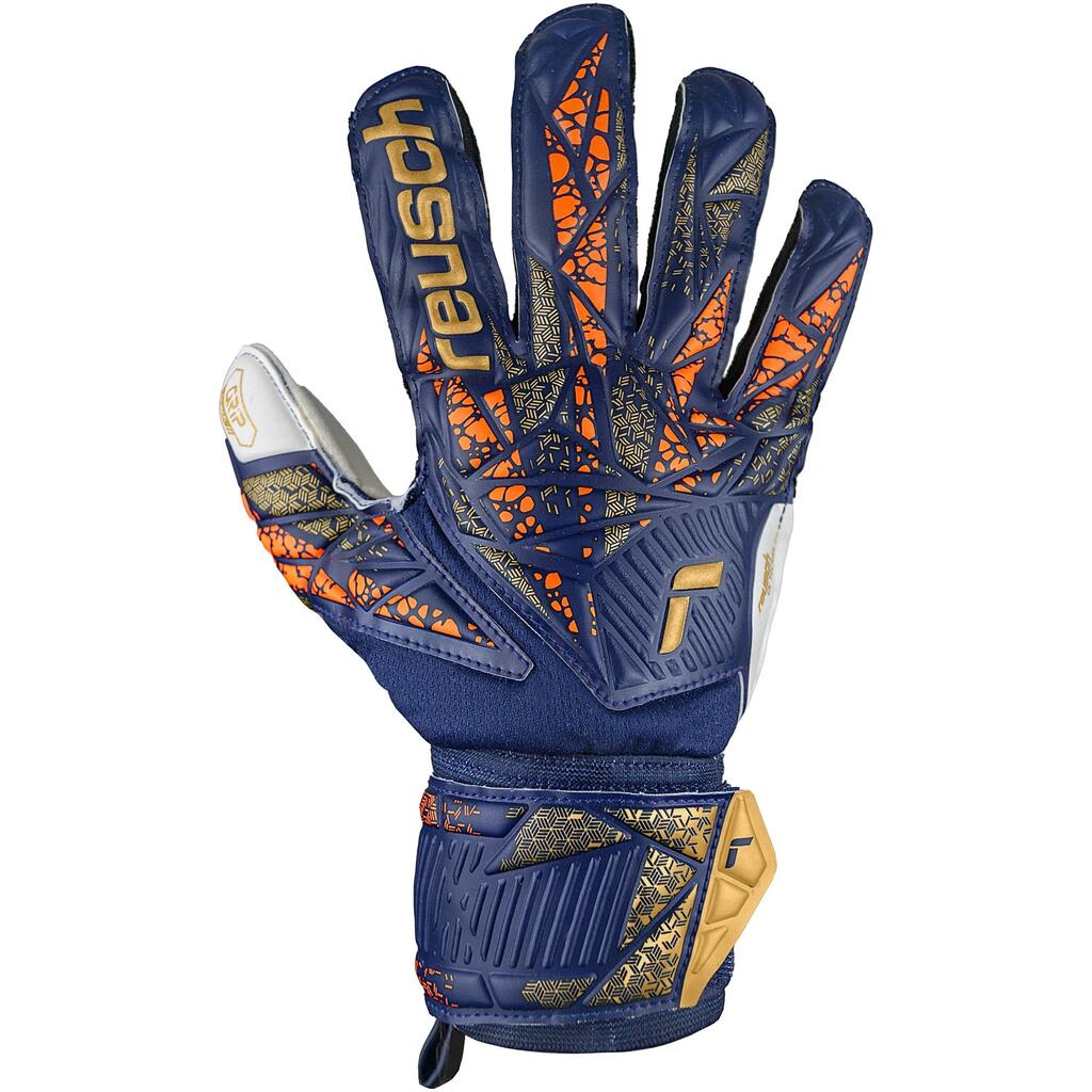 Unisex Adult Attrakt Gripped Goalkeeper Gloves (Navy Blue)