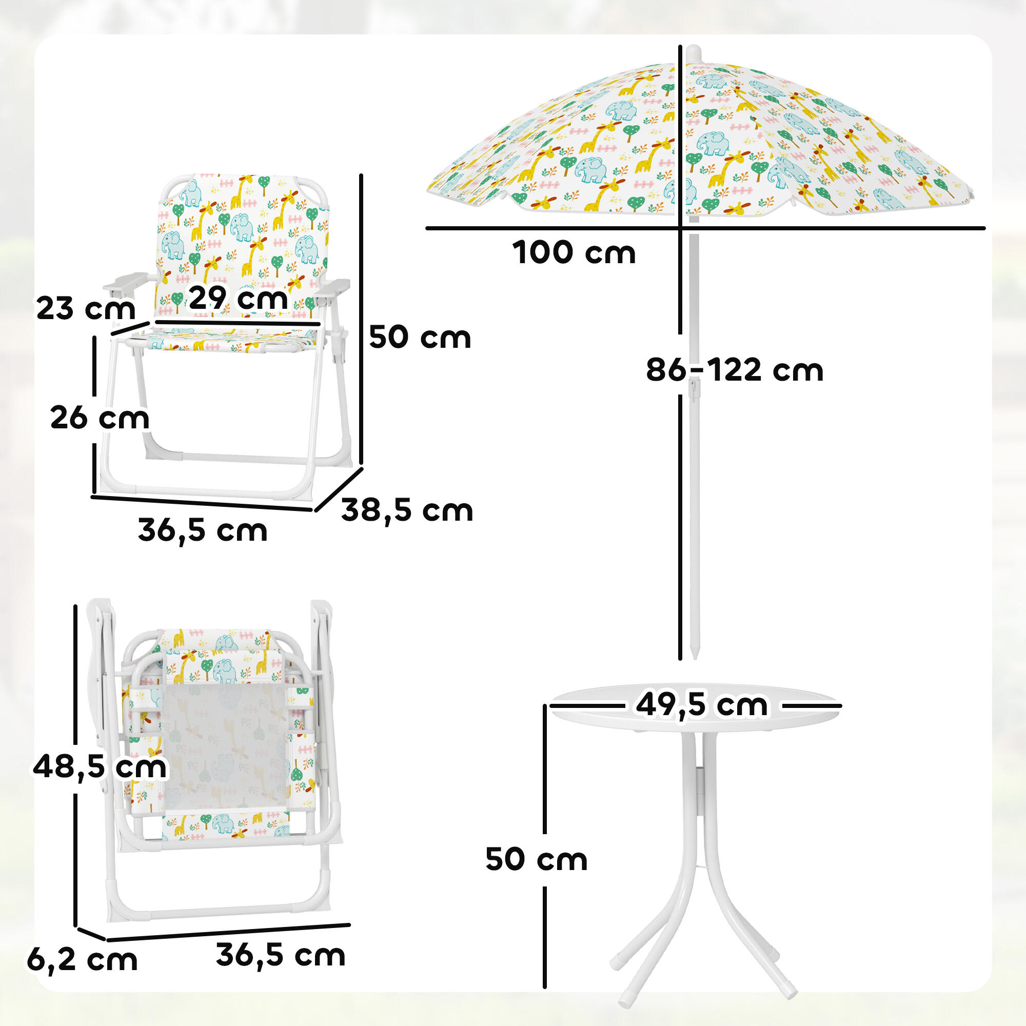 Conjunto Infantil Jardín AIYAPLAY 49.5x49.5x50 cm Blanco 3/5