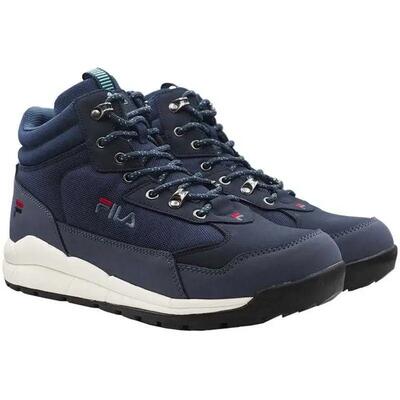 Heren alpha leather mid cut trainers (bruin)