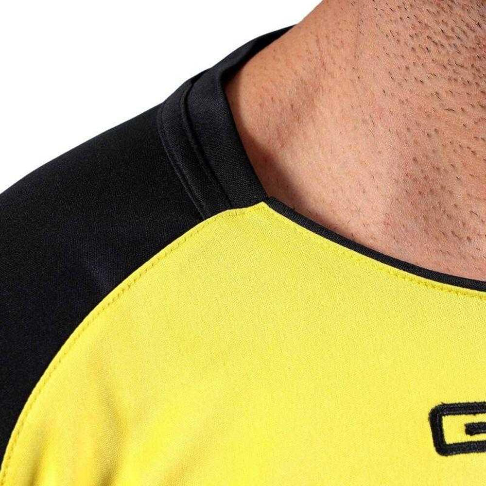 Camiseta Capo Raglan para Hombre Negro, Amarillo 3/4