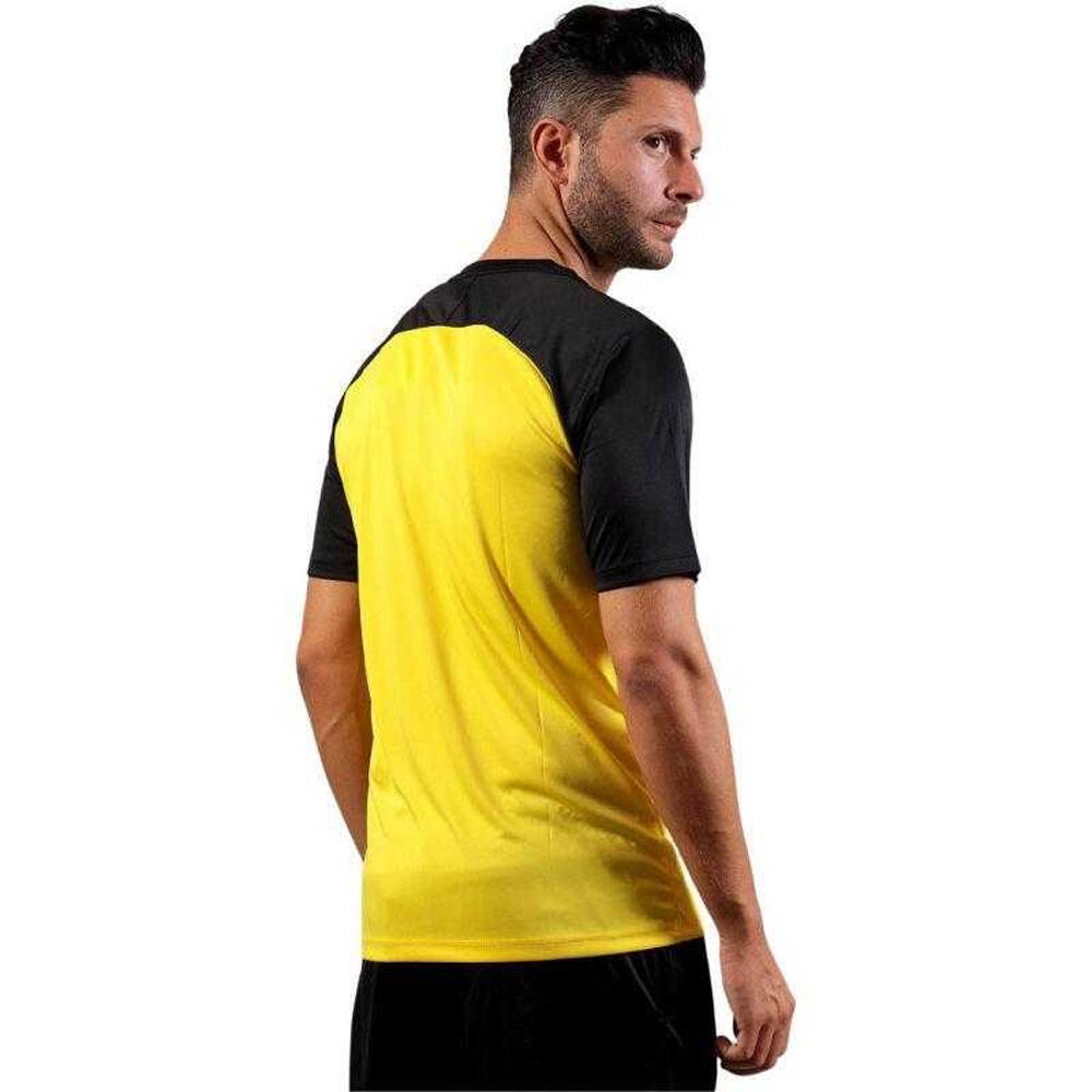 Camiseta Capo Raglan para Hombre Negro, Amarillo 2/4