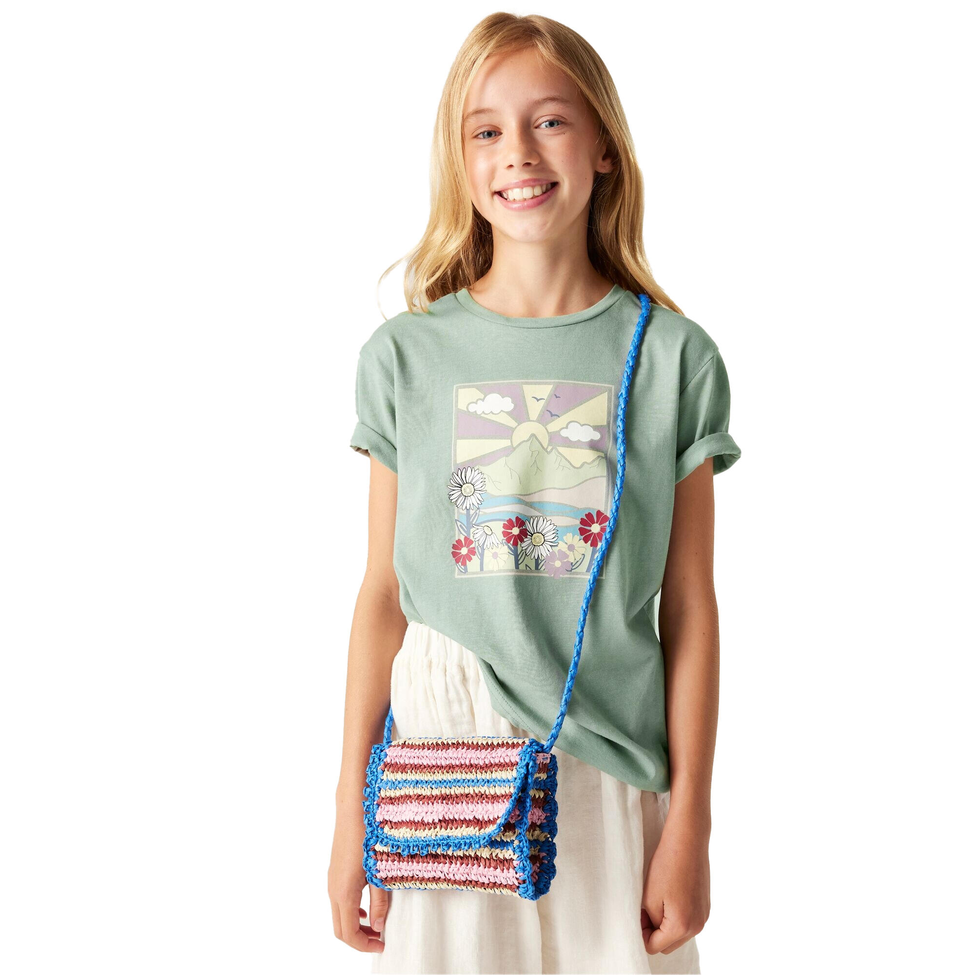 Maglietta Montagna Bambini Dare 2B Trailblazer III Verde Ghiacciaio 4/5