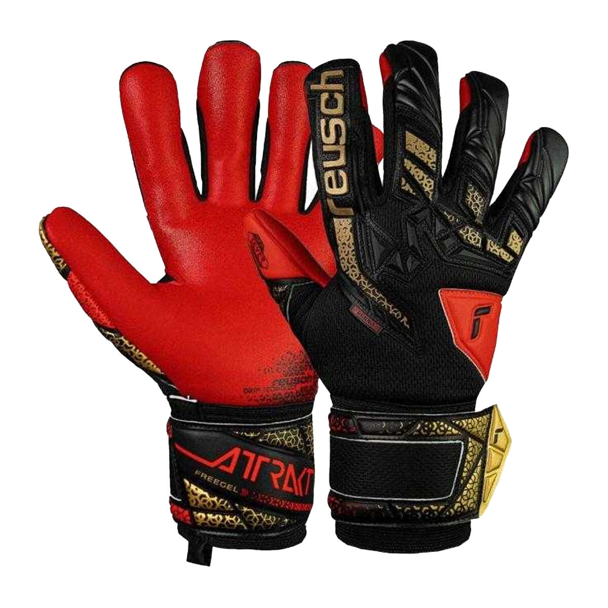 Gants De Gardien De But ATTRAKT FREEGEL Adulte (Noir / Rouge) 4/4
