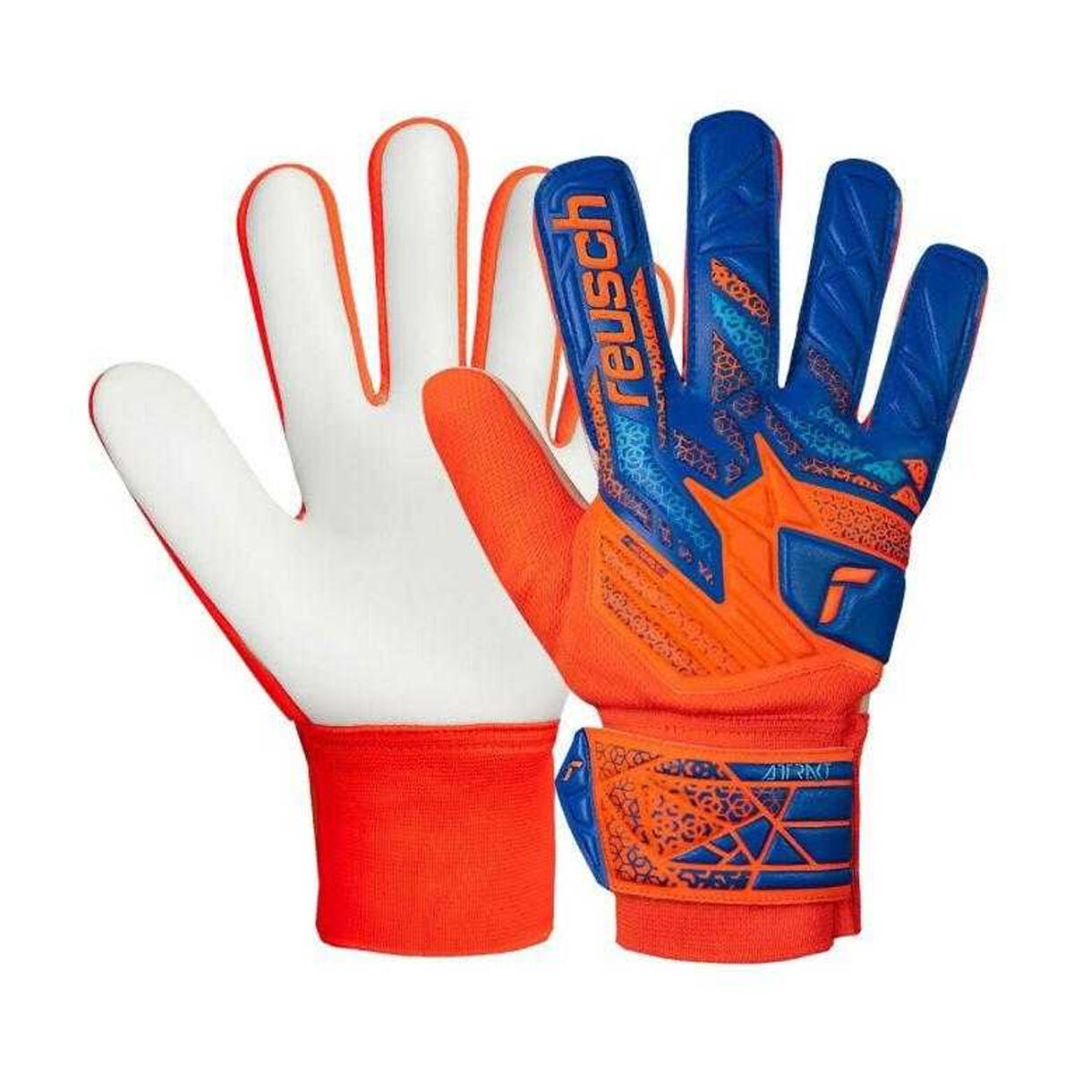 "Attrakt Solid" TorhüterHandschuhe für Kinder Blau/Orange 4/7