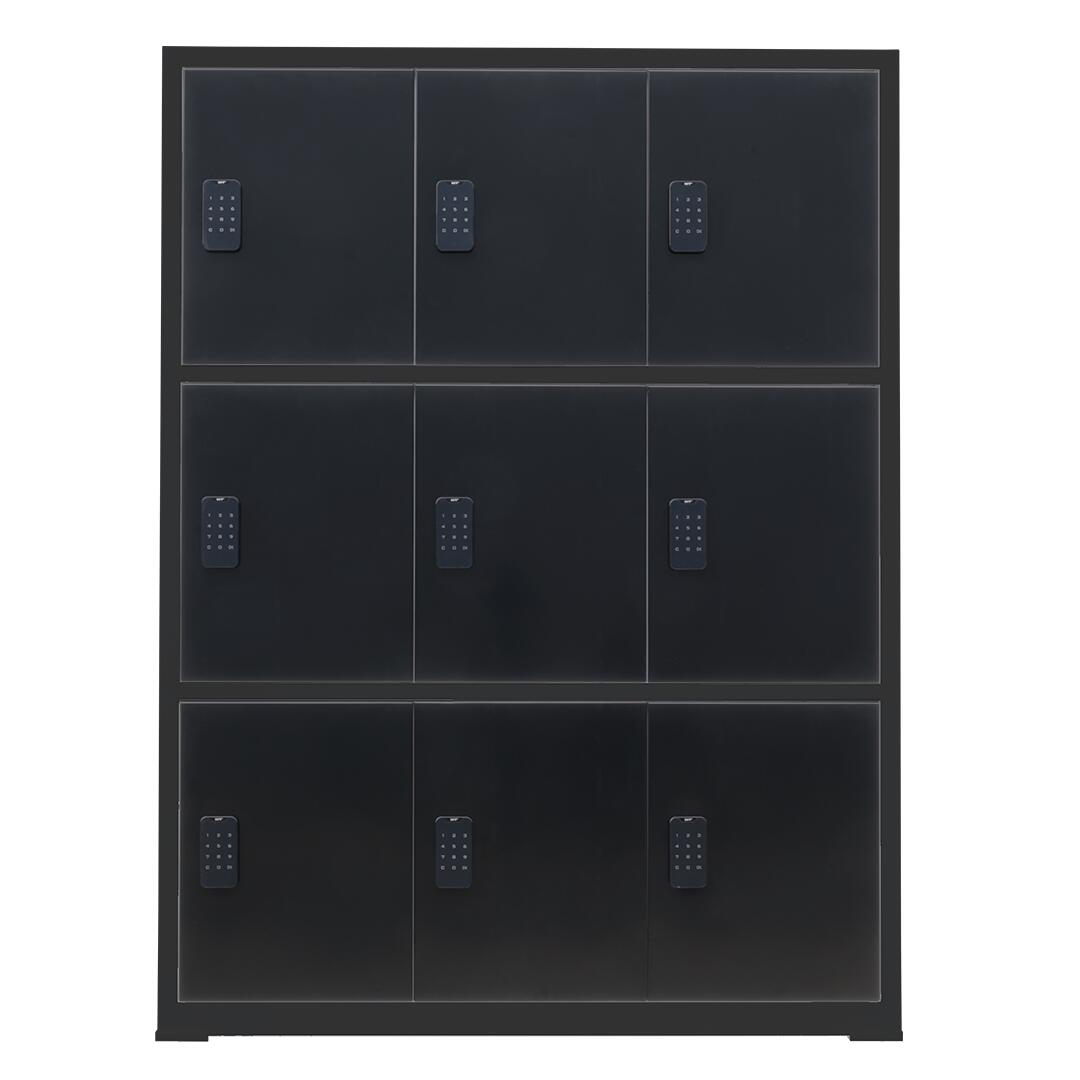 Lockerkast met digitaal cijferslot - Zwart - 112x42x150 cm - 9 lockers 3/7