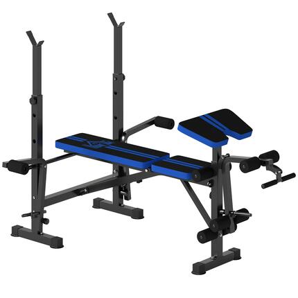 Banc de musculation avec dossier et support pour haltères réglables pour