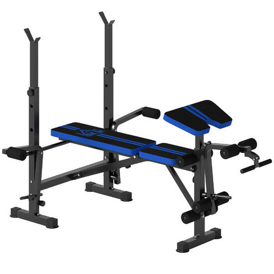 Banc de musculation avec dossier et support pour haltères réglables pour