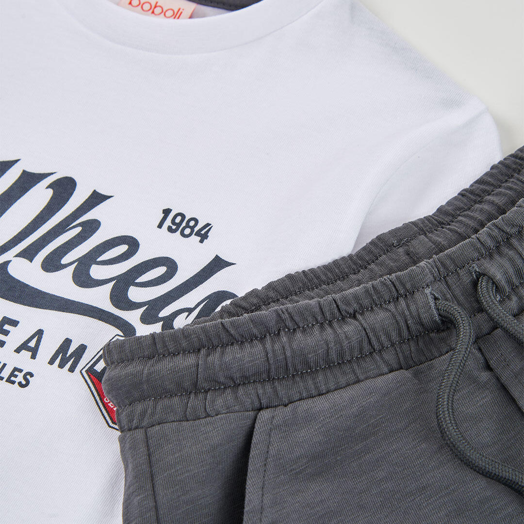 Conjuntos de verano de gimnasia kids niño boboli gris 7/7