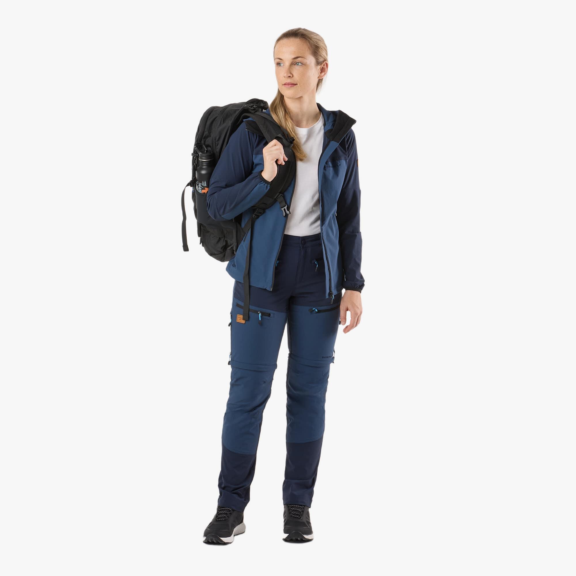 Damen Wanderhose Outdoor winddicht atmungsaktiv Lofoten Stretch Zip-Off 3/7