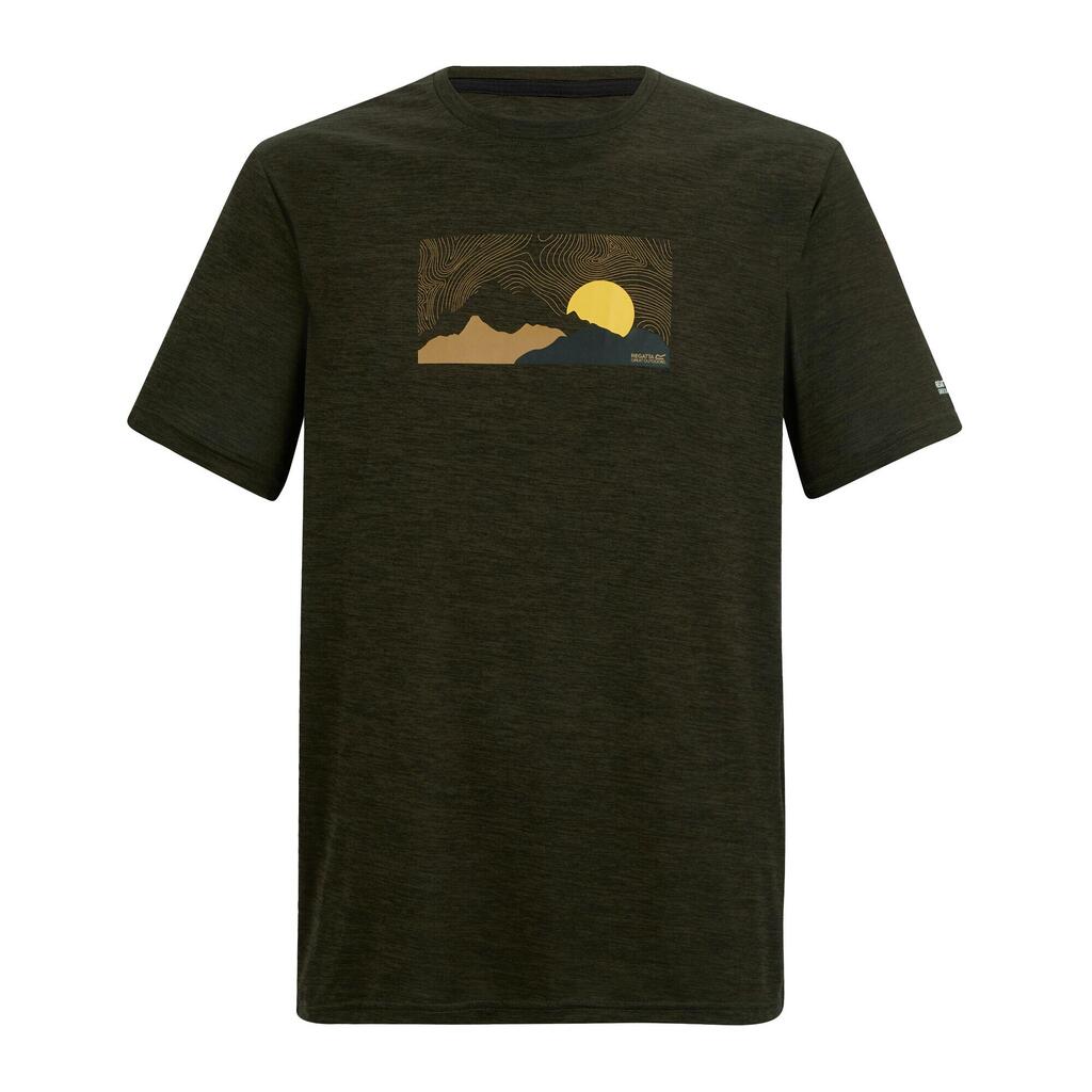 Mens Fingal Landscape TShirt (Dark Khaki Marl)