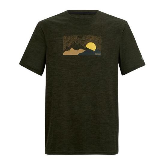 Tshirt Motif/style Paysage FINGAL Homme (Kaki Foncé Chiné)