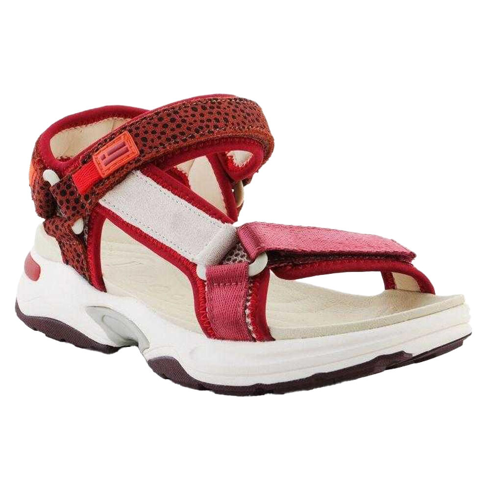Womens/Ladies Stripe Sandals (Red)