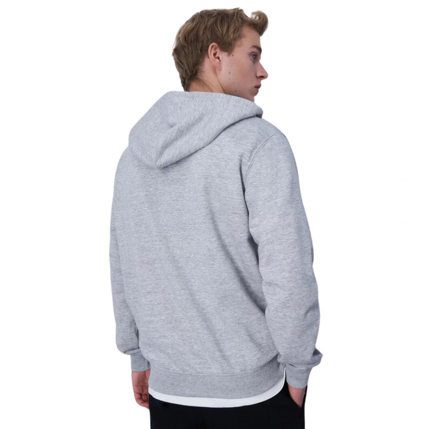 Felpa Con Cappuccio E Zip Intera Logo Sul Petto Uomo Champion Grigio 3/5