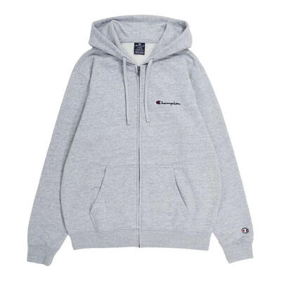 Heren borst logo full zip hoodie (grijs)