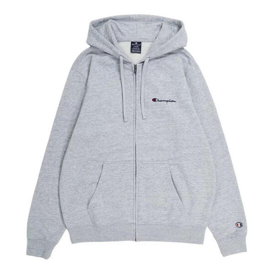 Felpa Con Cappuccio E Zip Intera Logo Sul Petto Uomo Champion Nero