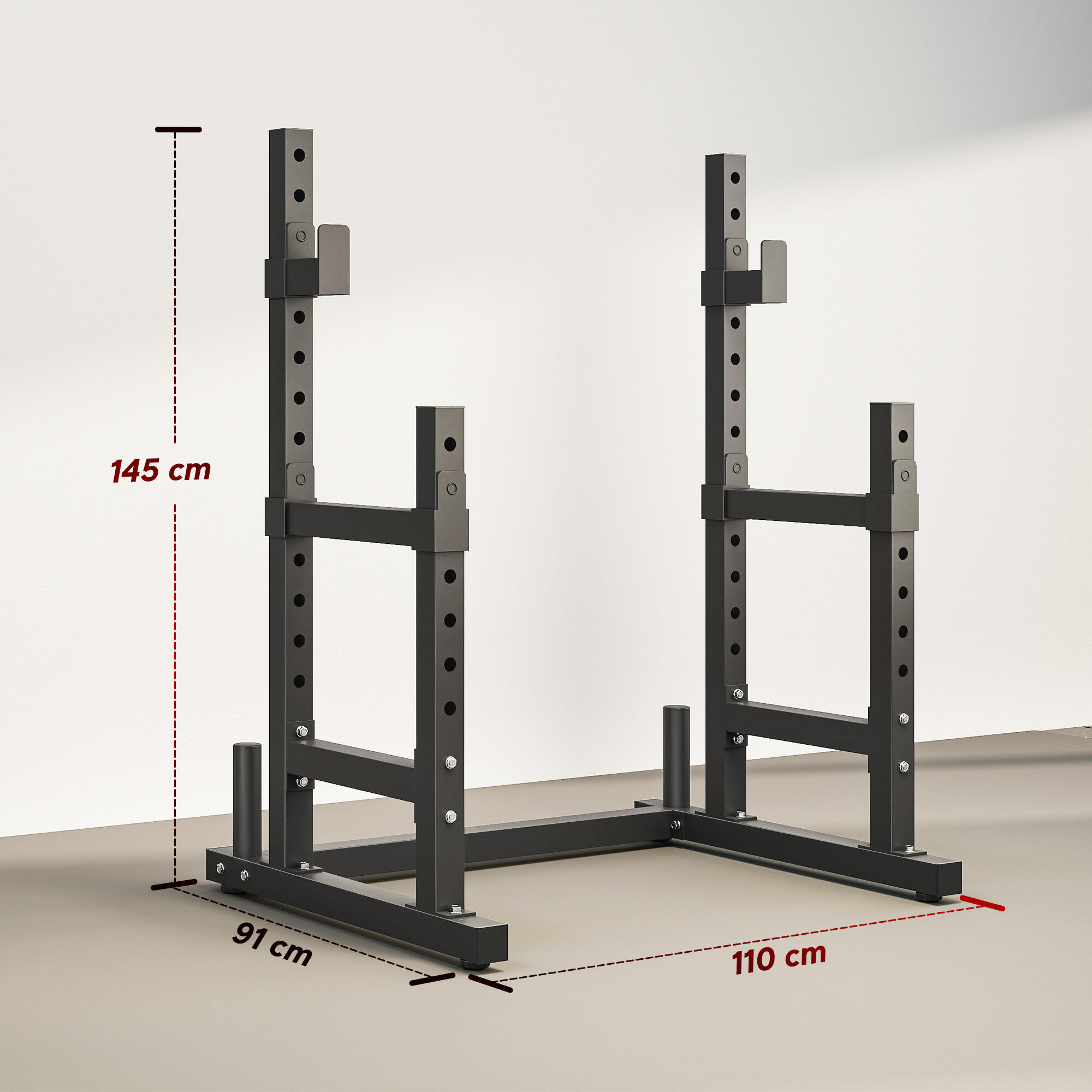 Soporte Barra Pesas SPORTNOW 110x91x145 cm Negro 3/5