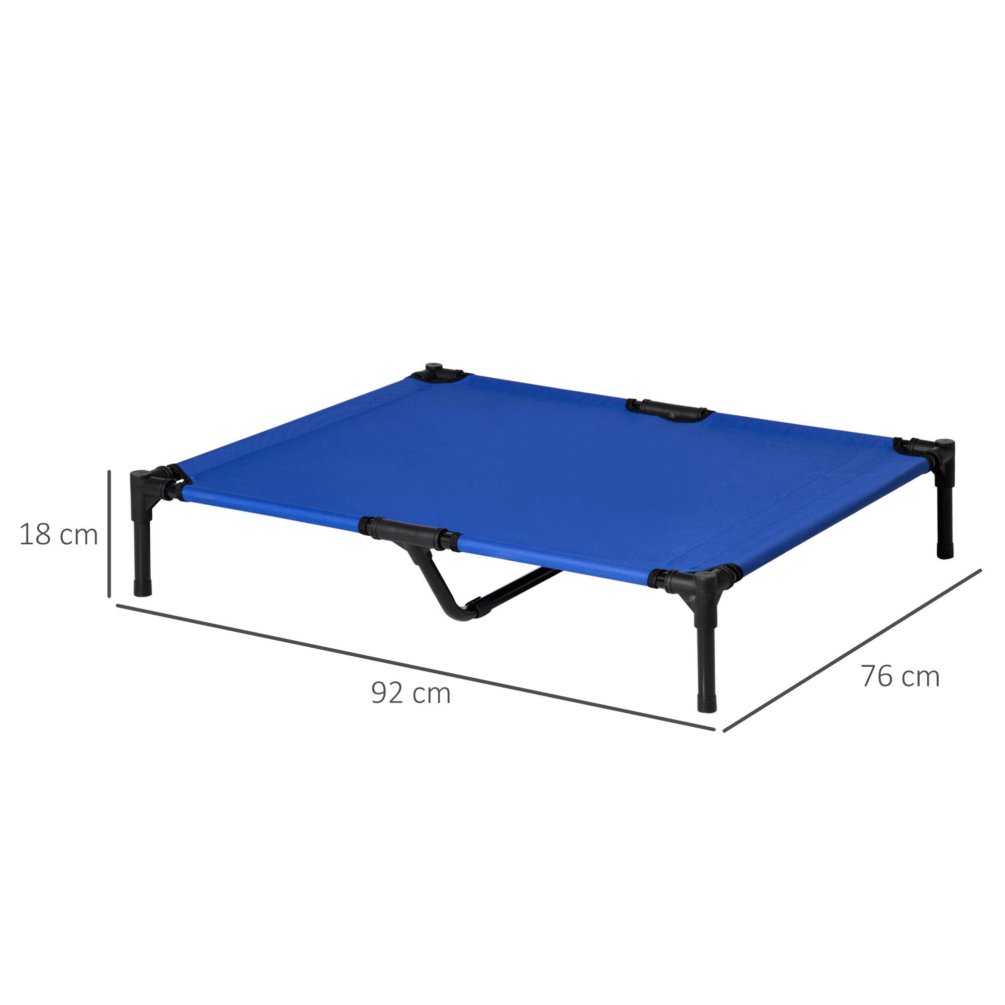 Cama Elevada Perros PawHut 92x76x18 cm Azul 3/5