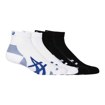 Uniseks adult cushion run quarter socks (set van 2) (wit, zwart)