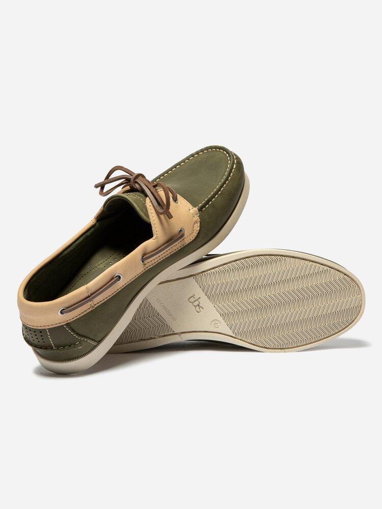 Chaussures bateau homme PHENIS Olive / Beige 4/4