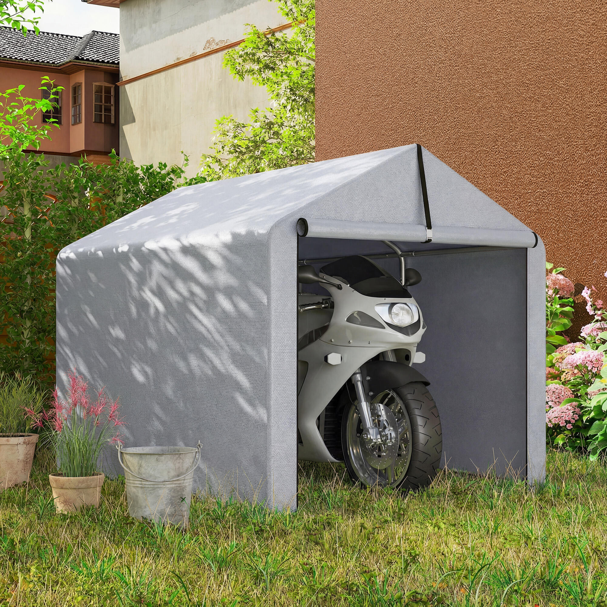 Tenda  Outsunny Cinzento Claro 4/5