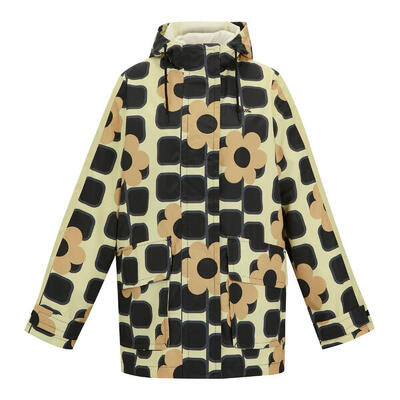 Dames orla kiely giant square flower waterdichte jas halflang (monochroom)