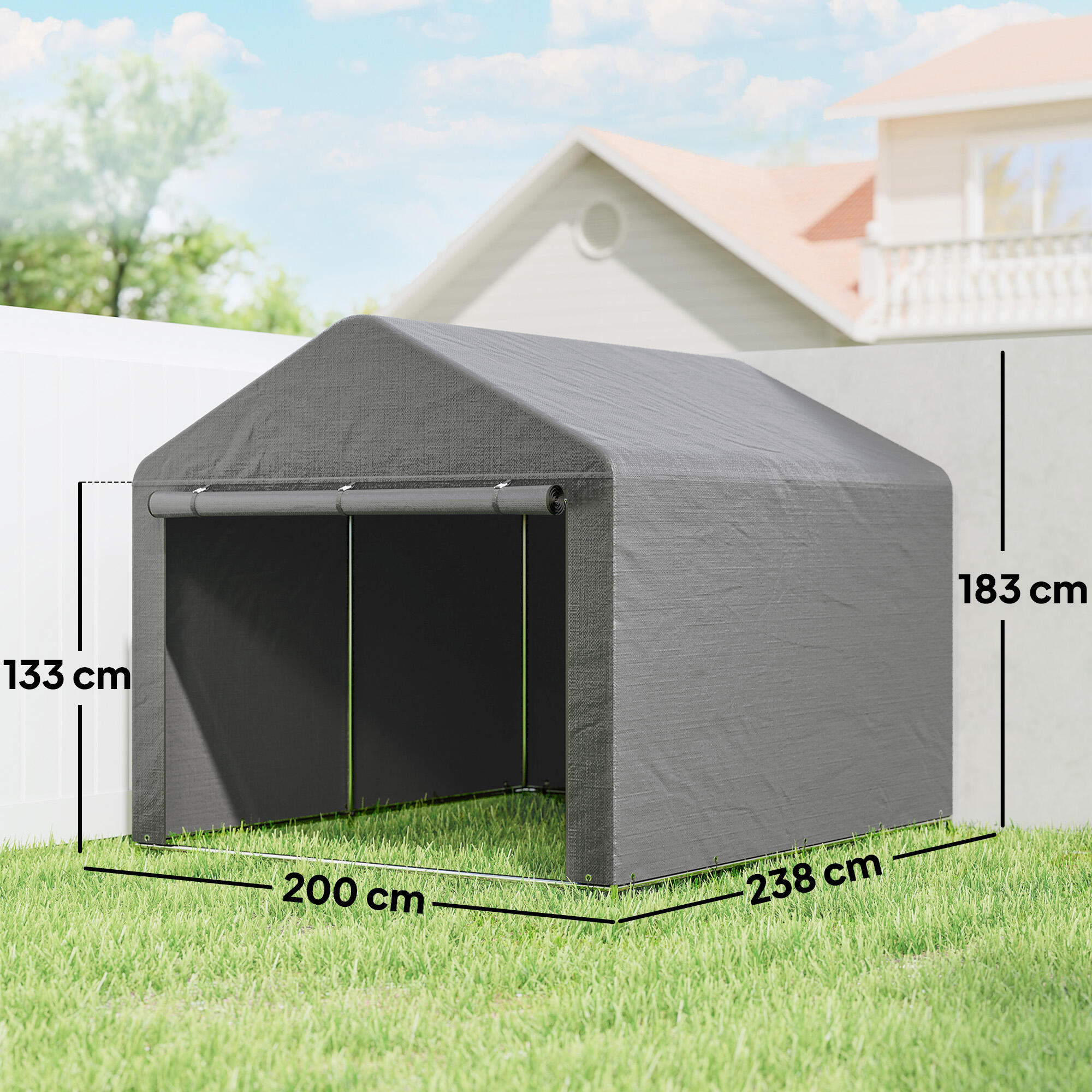 Tenda  Outsunny Cinzento Claro 3/5