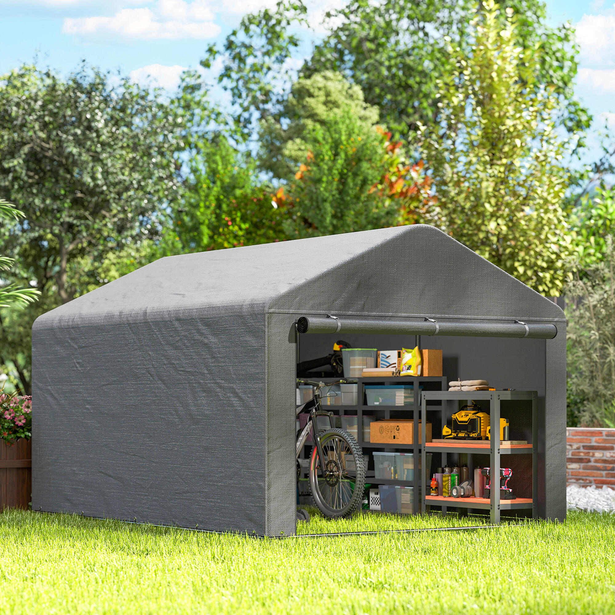 Tenda  Outsunny Cinzento Claro 5/5