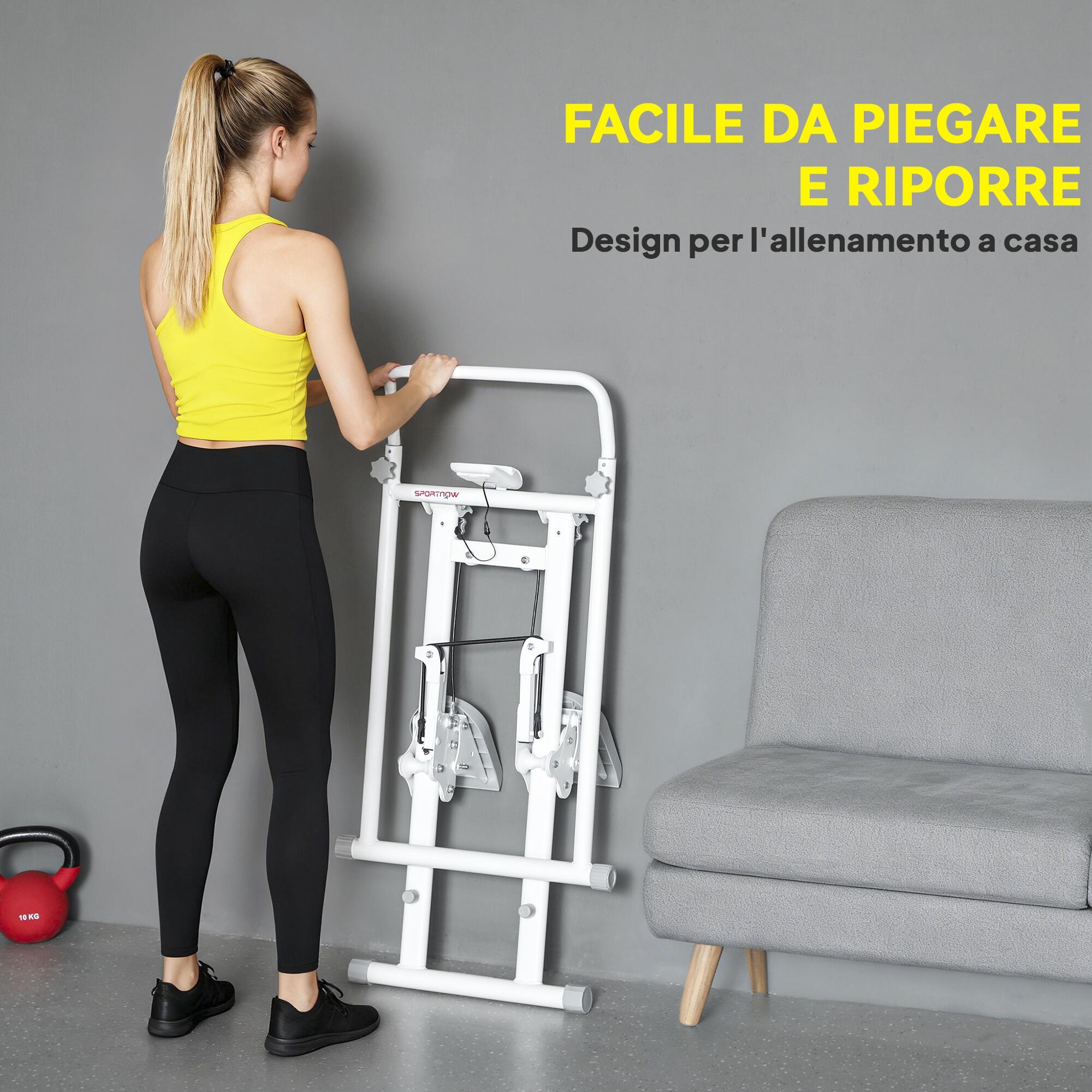 SPORTNOW Stepper Verticale Pieghevole Impugnatura Regolabile e Monitor LCD 6/8