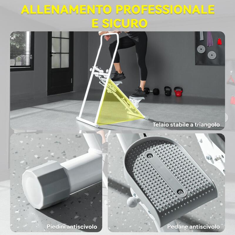 Stepper vertical pliabil SPORTNOW cu mâner reglabil și monitor LCD