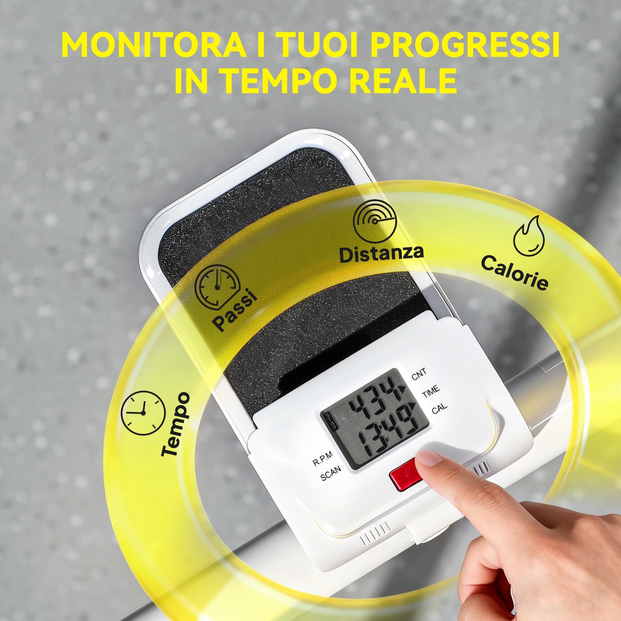 SPORTNOW Stepper Verticale Pieghevole Impugnatura Regolabile e Monitor LCD 5/8