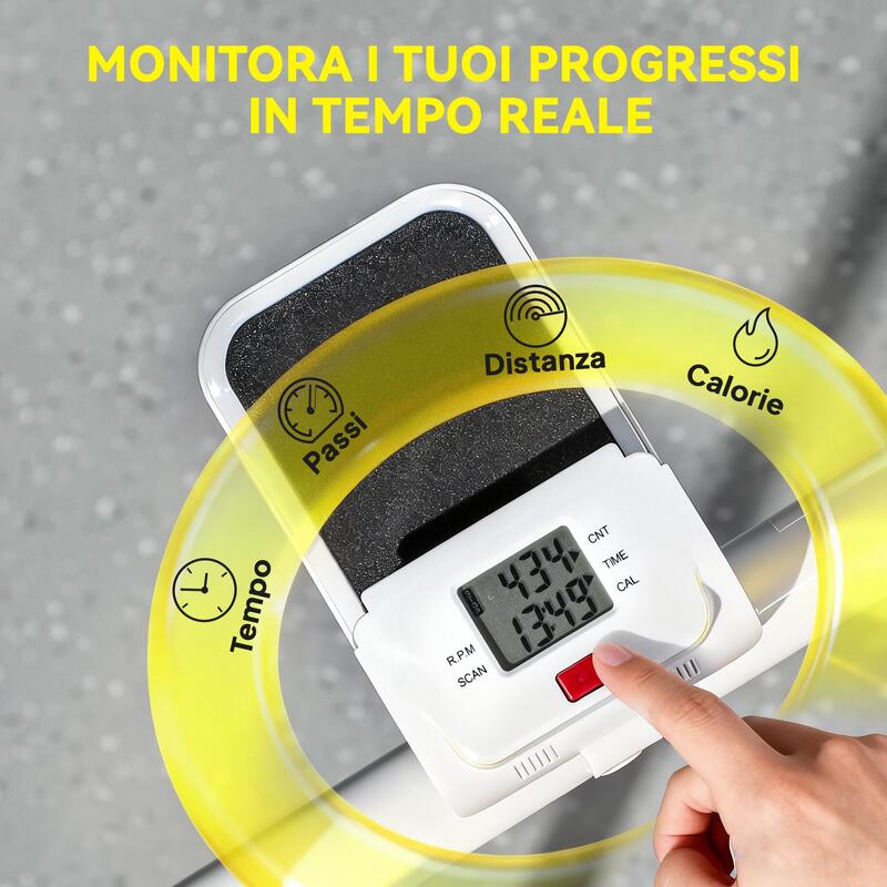 Stepper vertical pliabil SPORTNOW cu mâner reglabil și monitor LCD