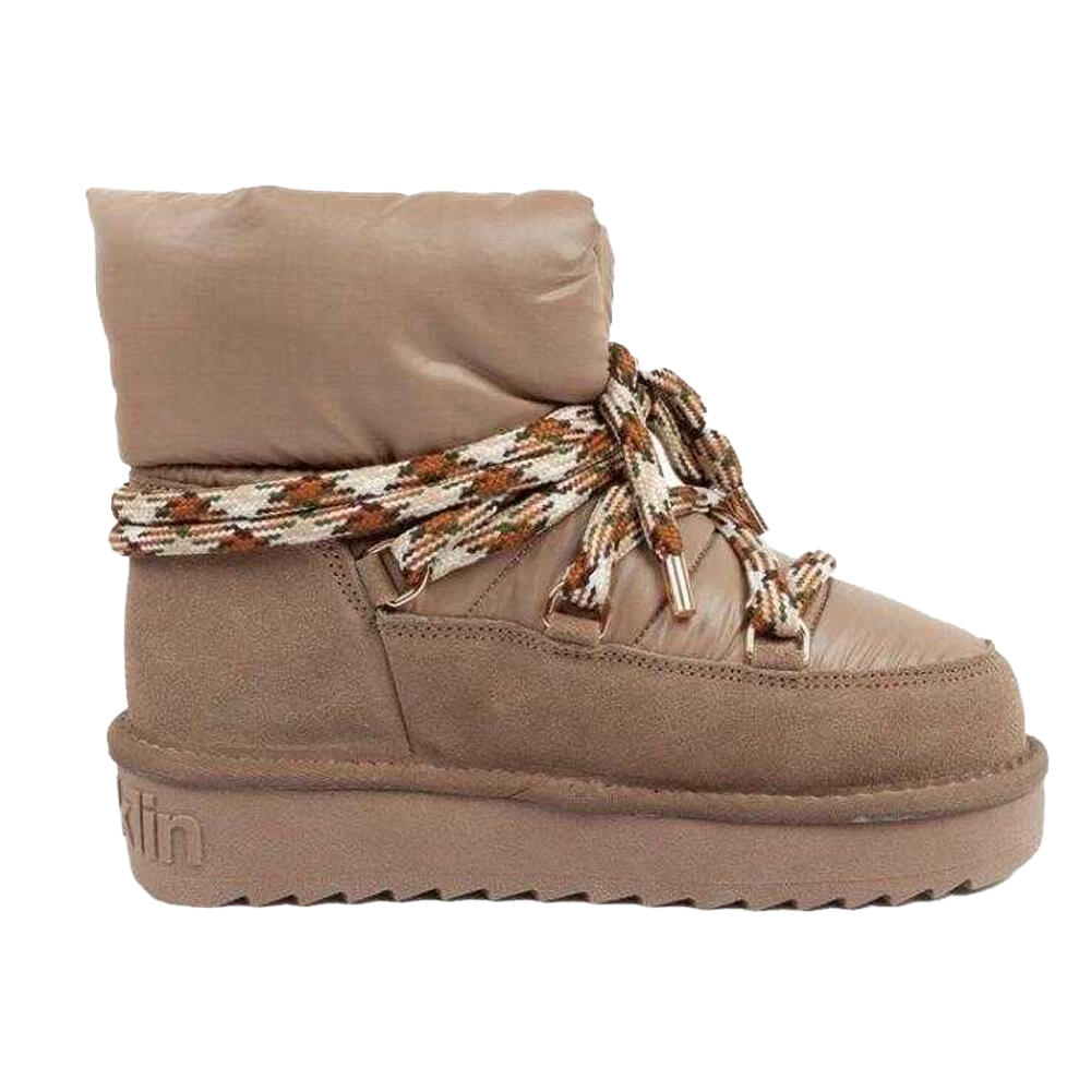 Womens/Ladies Sheepskin Platform Winter Snow Boots (Dark Brown) 4/5