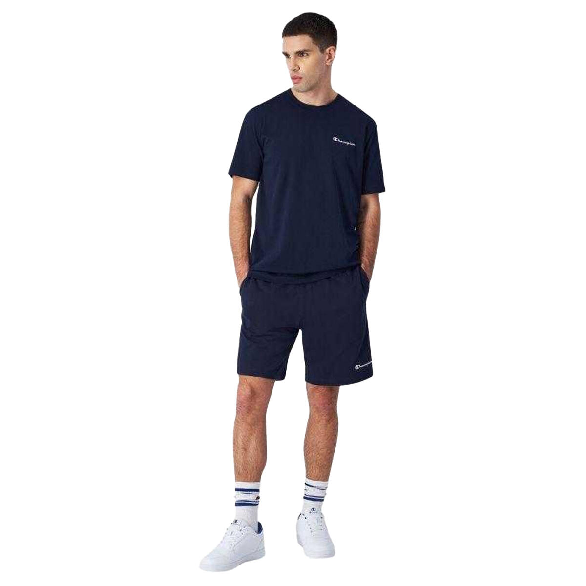 Maglietta Maniche Corte Uomo Champion Blu Navy 4/4