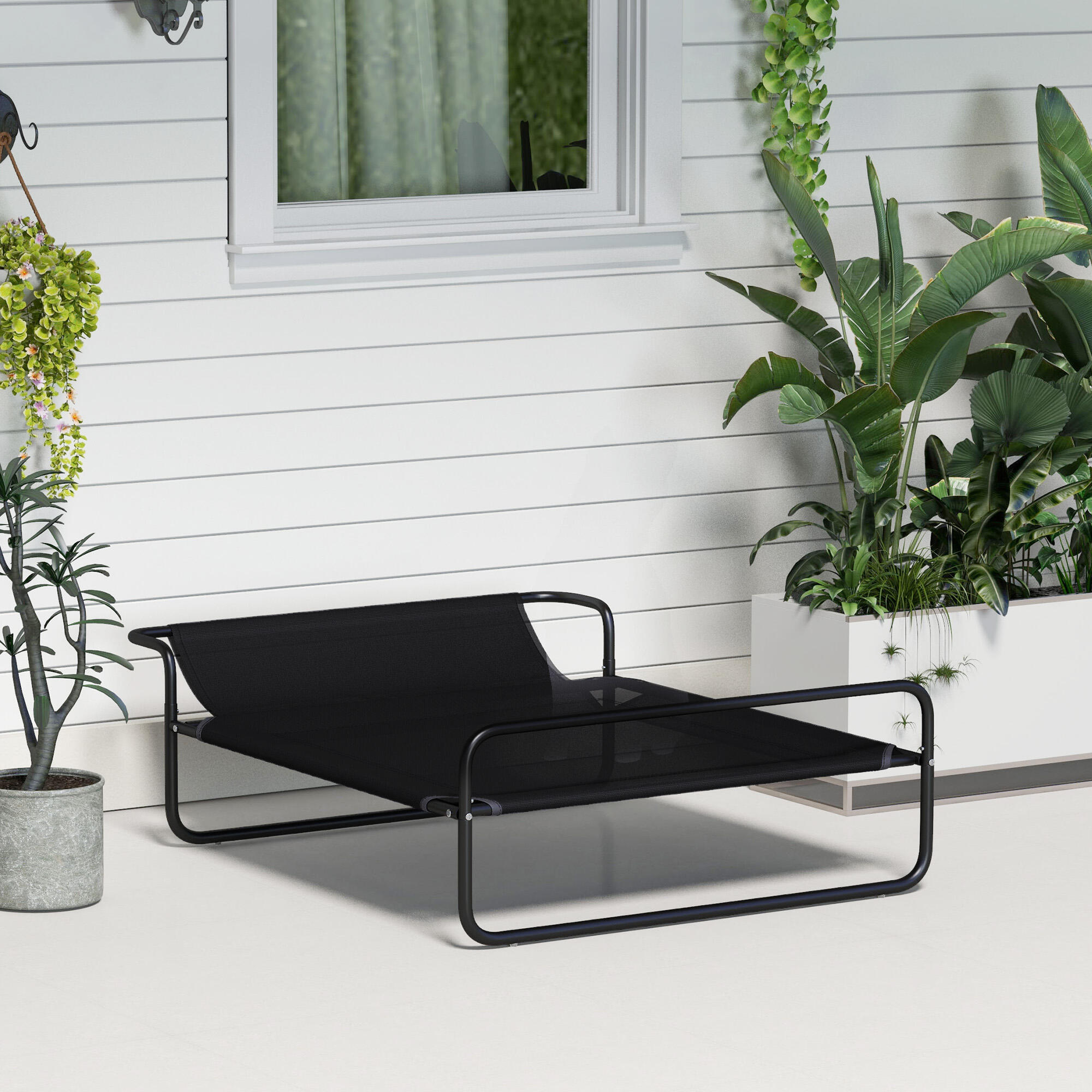 Cama Elevada Perros PawHut 106x81x33 cm Negro 2/5