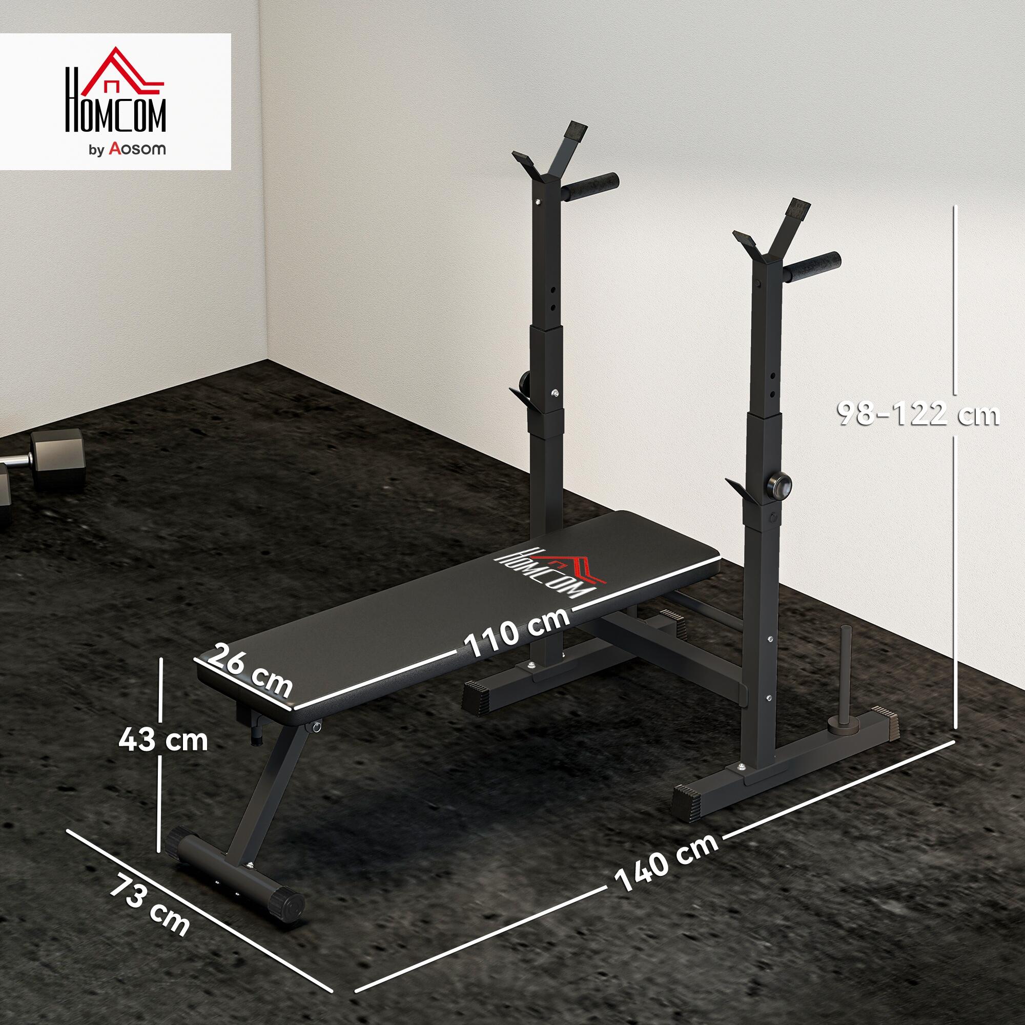 Banco de Pesas HOMCOM 140x73x122 cm Negro 3/5