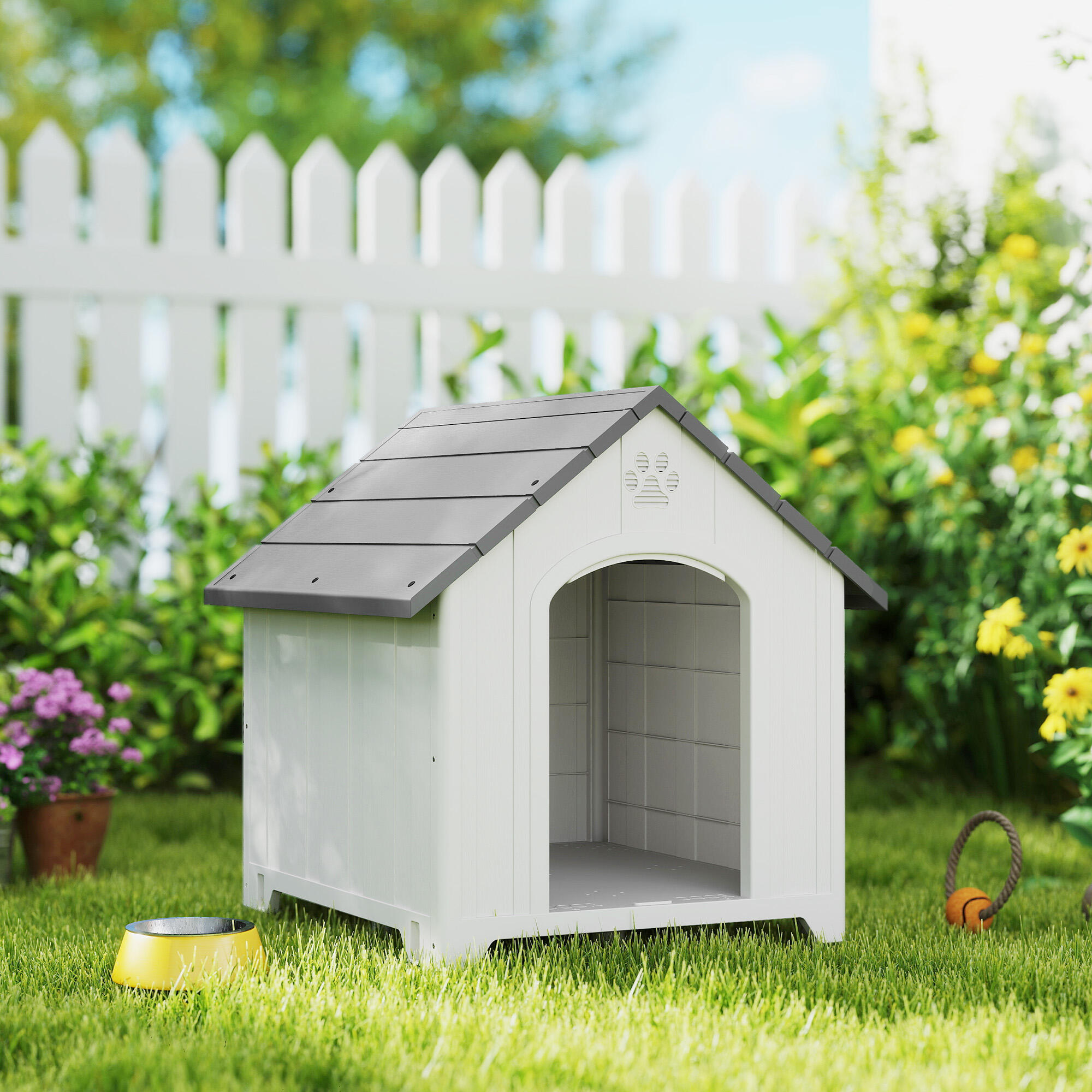 Casota para Cães PawHut Cinzento 4/5