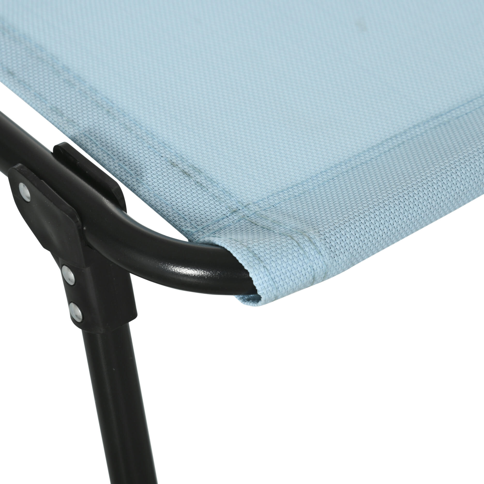 Espreguiçadeira Dobrável Outsunny Azul Claro 4/5