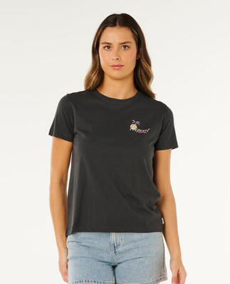 Rip curl tide line standard tee - washed black