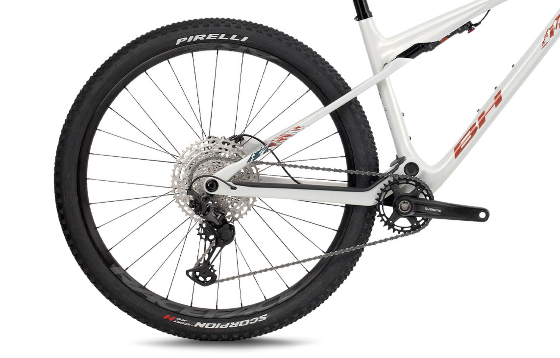 Bicicleta Mtb Bh Lynx Sls 6.0 Blanco-Naranja 3/4