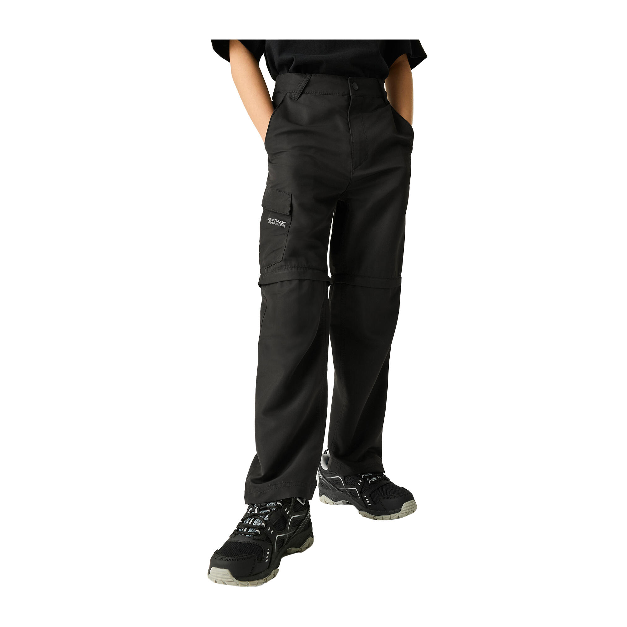 Pantalone Cerniera Rimovibile Bambini Regatta Sorcer III Nero 4/5