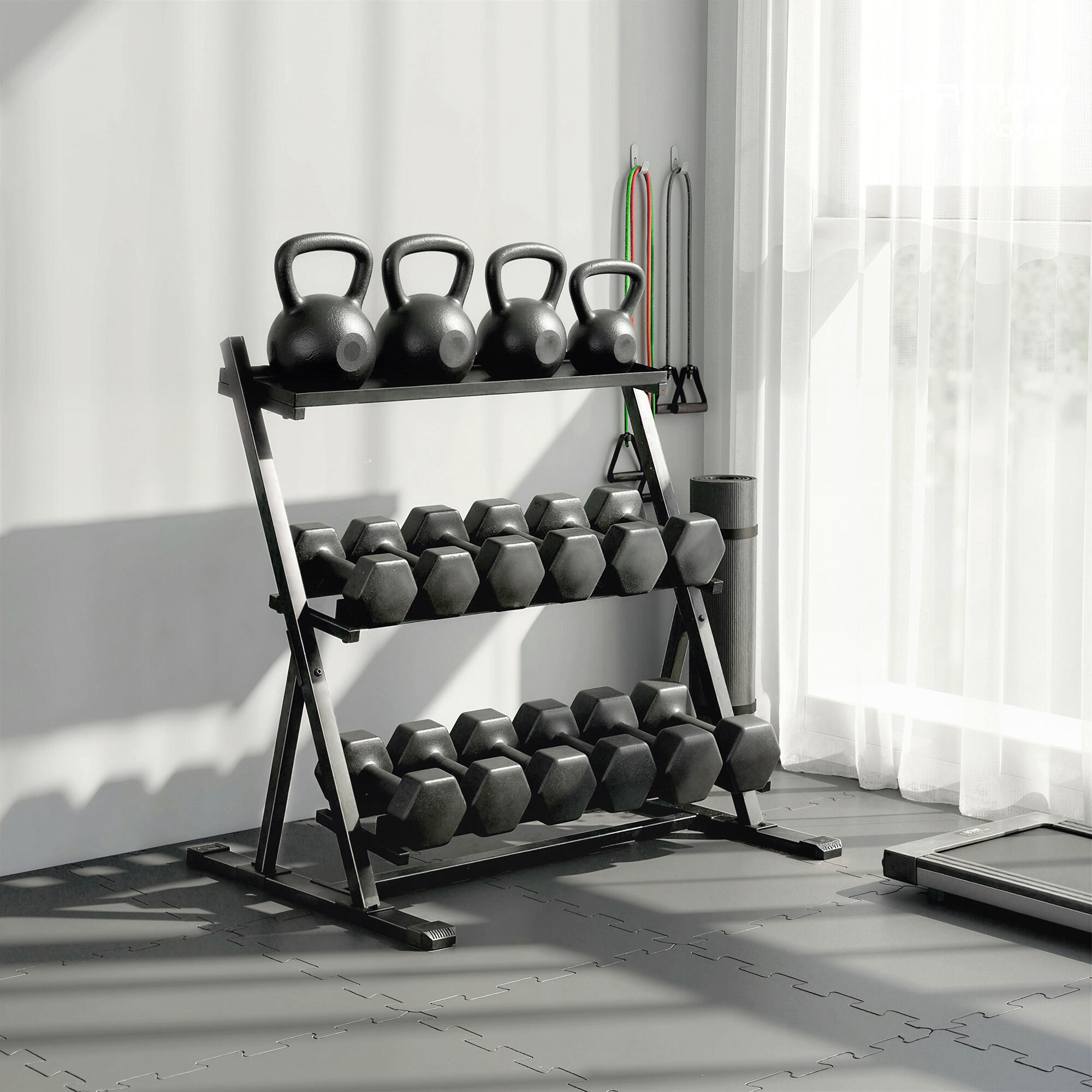 Suporte para Halteres SPORTNOW Preto 2/5