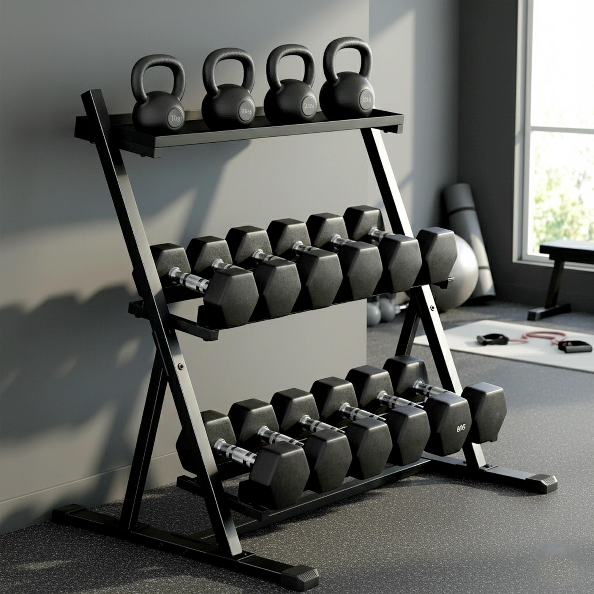Suporte para Halteres SPORTNOW Preto 4/5