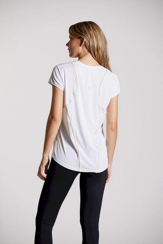 Camiseta Fitness Mujer Ditchil Bright Blanco Transpirable 3/7