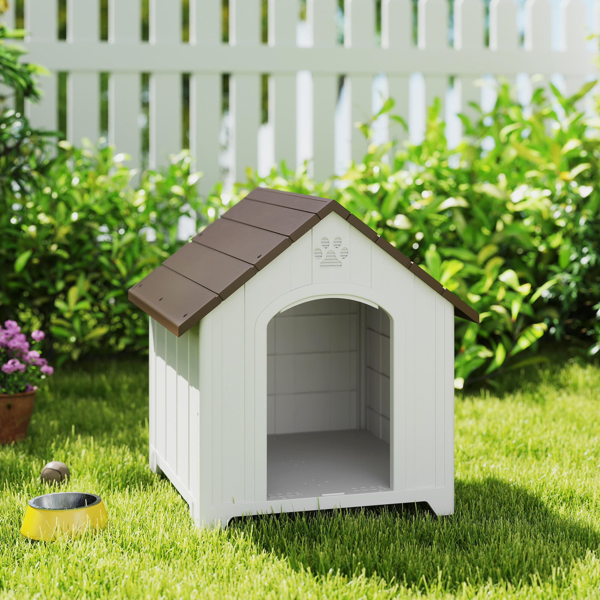 Casota para Cães PawHut Castanho Escuro 2/5