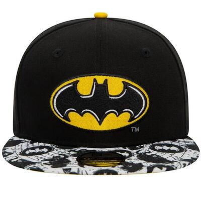 Kinder/kids 950 batman baseballpet met allover print (zwart)