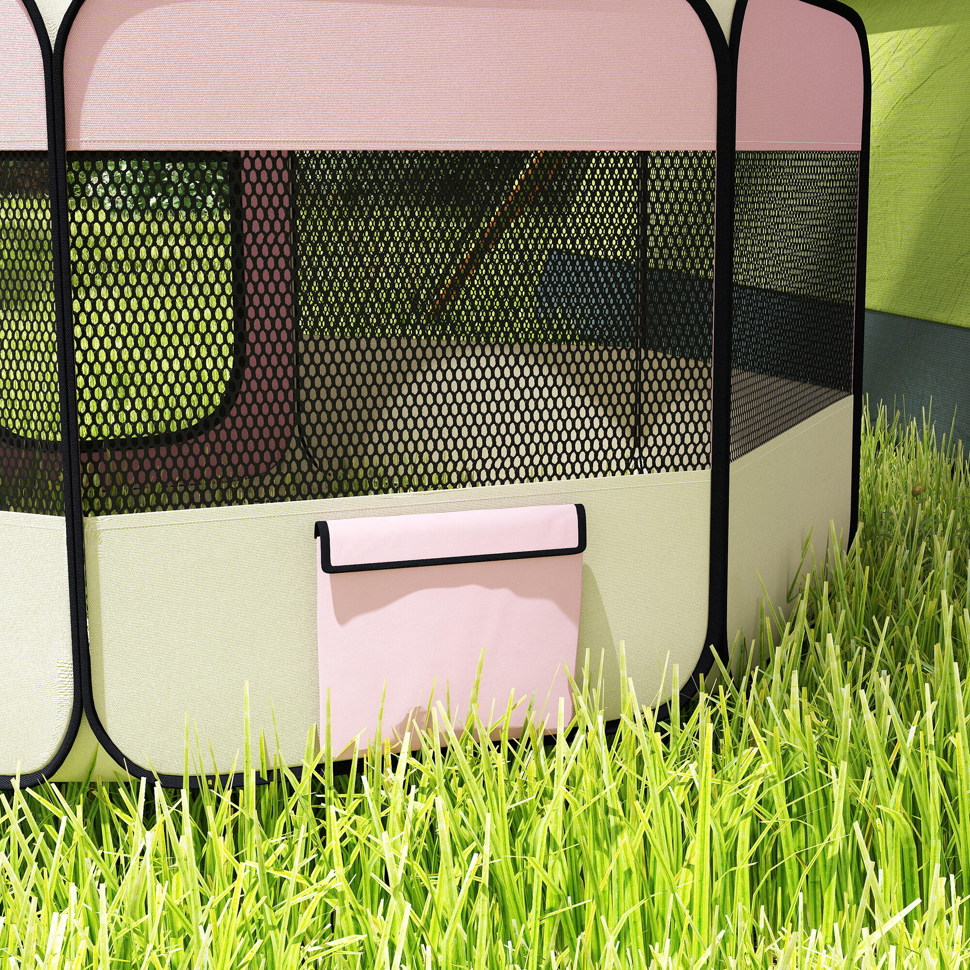 Parque para Animais PawHut Rosa 5/5
