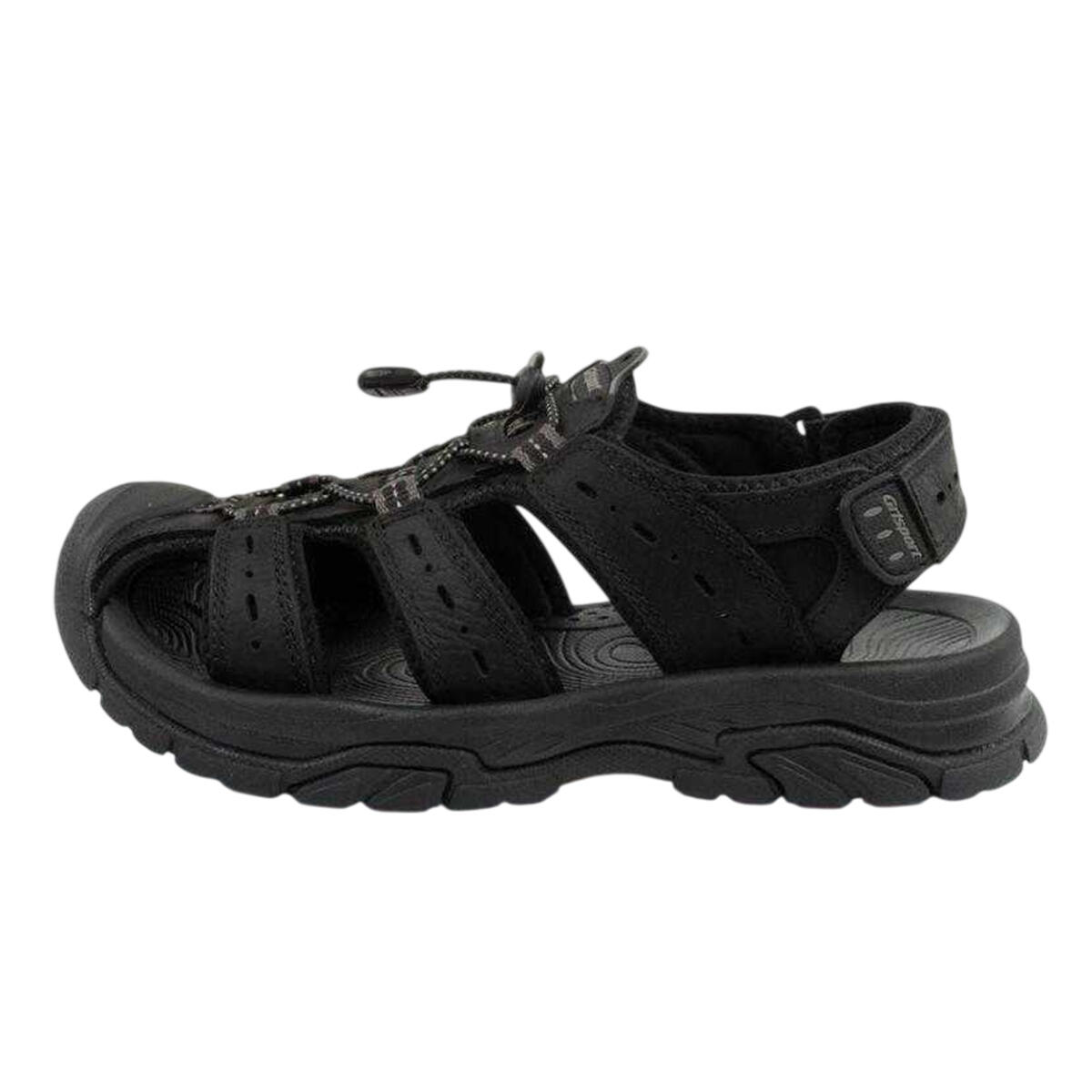 Leren sandalen heren (Zwart) 3/5